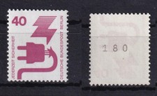 Berlin 407 a EZM gerade schwarze Nr. aus 300er Rolle Unfall 40 Pf postfrisch