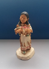 CASTAGNA INDIANERFIGUR 0681 INDIAN GIRL WITH DOLLS CA 10 CM HOCH SAMMLERFIGUR