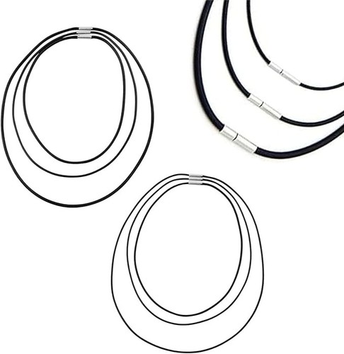 3er set lederhalskette - lederhalskette, (3mm