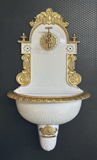 Aluminium Wandbrunnen Barock  Messing Wasserhahn Gartenbrunnen Waschbecken Deko