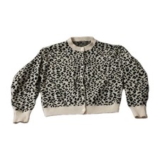 Strickjacke Leoparden Muster,Gr M,Mit Knöpfen, Langarm