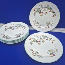 Royal Worcester Strawberry Fair x6 Porzellan Essteller 10" blauer Rand