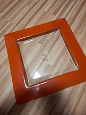 Flache, moderne Glasschale - quadratisch - rot - 30 x 30 cm