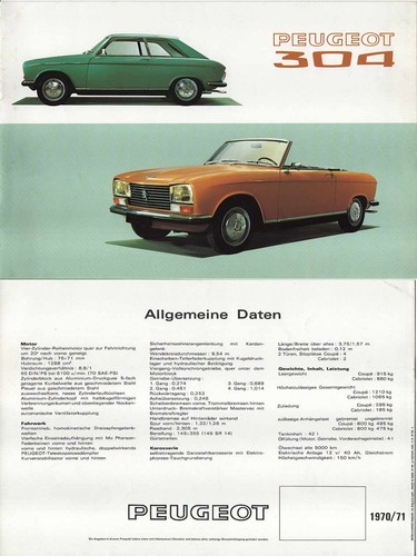Peugeot 304 coupé und - peugeot,