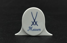 Meissen Porzellan Werbeaufsteller Aufsteller Werbung Porzellan klein weiß / blau