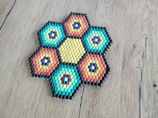 Walzenperlen Topf-Untersetzer -perlenuntersetzer  DDR/ Vintage