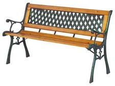 Gartenbank Livarno Parkbank Sitzbank Gartenmöbel 2-Sitzer Holz Bank Gusseisen