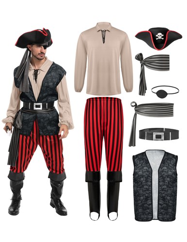 Piratenkostüm herren khaki - piratenkostüm,