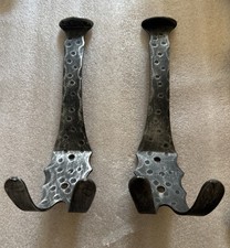 2x Garderobenhaken Schmiedeeisen Konvolut 70/80er Jahre