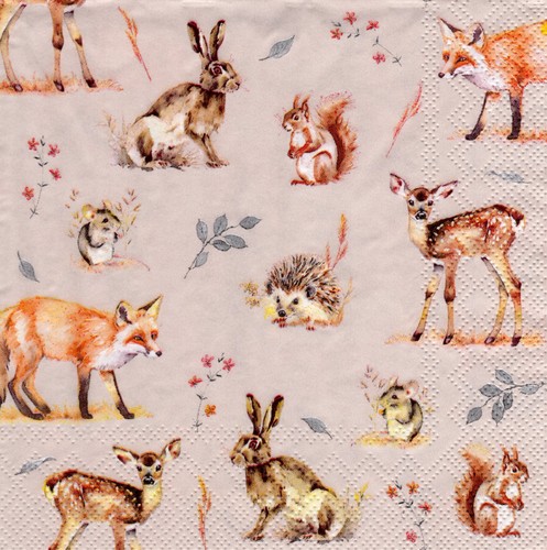 Servietten herbst tiere - 3, ~