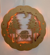 Echt Erzgebirge Fensterbild Holz  Weihnacht Motiv Futterkrippe