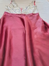 Mode aus China- Kleid-Ärmellos-Lang-Kaminrot-Silber-Pailletten-Bestickt-Größe XL