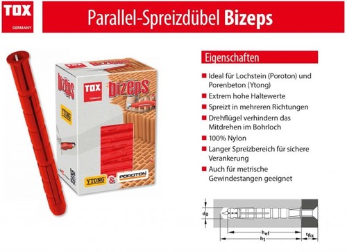 Dübel lang parallel - dübel, spreiz
