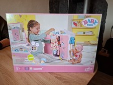 Zapf Creation 827987 Baby Born Schrank Puppenmöbel - Rosa/Weiß + Kleidung