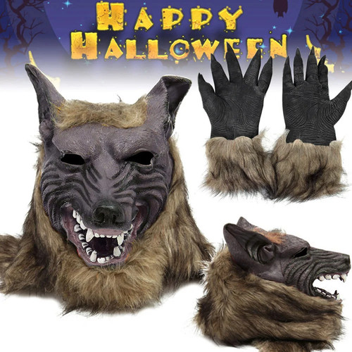 Halloween horror wolf maske - halloween,