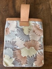 LUPO Barcelona Floral Leder & Canvas Designer Clutch / Tablet Hülle
