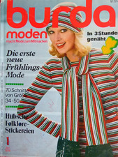 altes Burda Modeheft Ausgabe 1 von 1974 komplett mit Anleitung + Schnittmuster