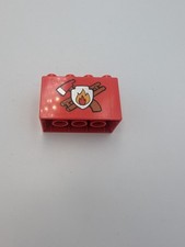 1x Lego Duplo Bau Stein 2x4x2 rot bedruckt Feuerwehr Leiter und Axt 31111pb021
