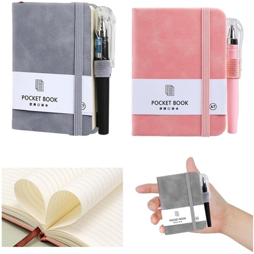 Mini notizbuch mit stifthalter - notizbuch,