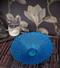Budawi® Brunnenschale Glasschale Obstschale blau mit Zackenrand Ø 29 cm