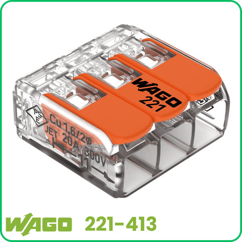 Wago klemmen polig - klemmen, 221-413