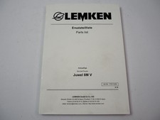 Lemken Juwel 8M V Anbaupflug Ersatzteilliste Spare Parts List 2018