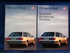 AUDI 100 Avant, Typ C 4,  Prospekt 1.1993....mit Farben und Polstern