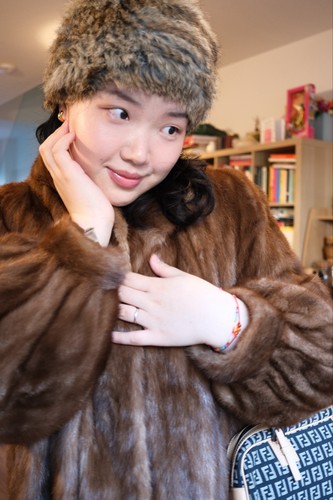 Vintage echt minx pelzmantel - vintage,