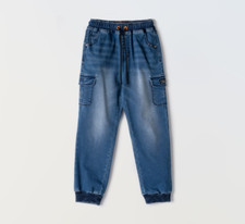 Kinder Jeanshose 6-16 Jahre, bequeme Cargo-Hose, Größen 116-176, modisch und pra