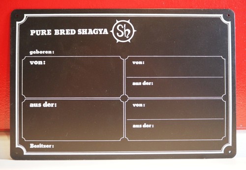 Stalltafel boxenschild shagya - stalltafel,