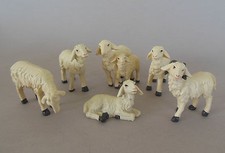 Schafe 6-teilig Höhe = 3,8- 6,8 cm für Krippenfiguren Größe 13 cm - 15 cm OK 3  