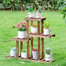Blumenregal Holz Pflanzentreppe Blumenbank für Balkon Innen Deko mit 4 Ebenen