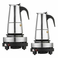 Elektrisch Espressokocher Edelstahl 4/6 Tassen 200ml /300 ml Espressokanne 220V