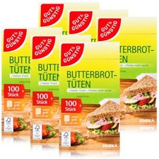 Gut & Günstig Butterbrottüten Butterbrotpapier 100stk. (6er Pack)