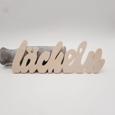 Schriftzug lächeln Sperrholz
