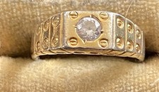 Hübscher alter  925er Silber vergoldeter Ring mit Schmuckstein Gr.:58