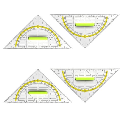 Vier flexible geodreiecke - geodreiecke, aus