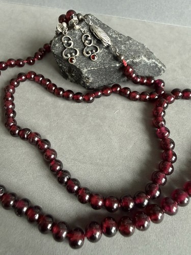 Vintage granat set kette - set,