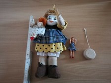 Puppe Clown Clownspuppe Porzellankopf Spielzeug jo jo Holz  Deko Flohmarkt