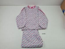 Schlafanzug Mädchen Kinder DDR blau rot Blätter Größe 122 Retro Vintage #2410489