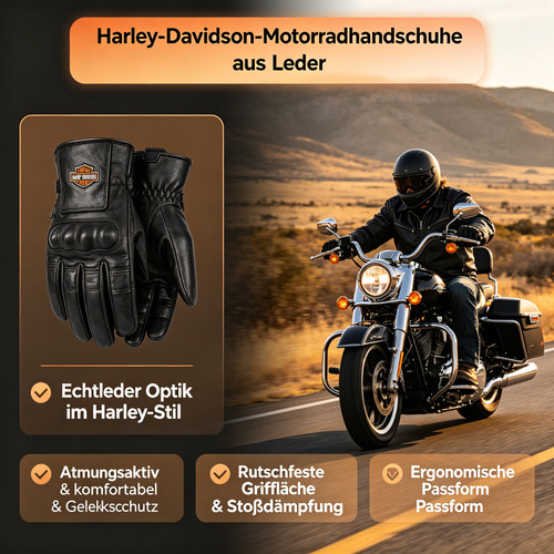 Vintage lederhandschuhe harley - lederhandschuhe,