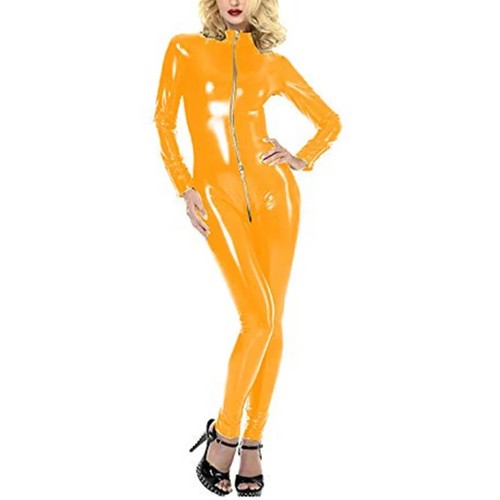 Glänzende pvc leder jumpsuits - leder,