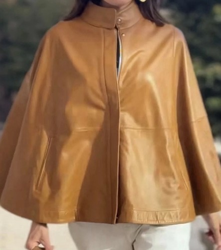 Zara cape s leder jacke - leder,