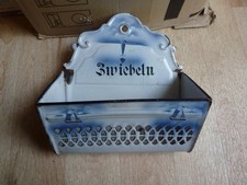 Emaille Zwiebelbehälter Zwiebeln Wandbehälter / schönes Dekor , Landhaus