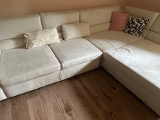 Ecksofa weiß, Mikrofaser, Neupreis 3300€ jetzt 199 Euro, verhandelbar Massivholz
