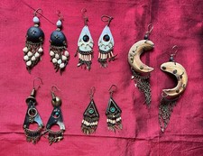 Konvolut Ohrringe Naturmaterialien vintage 80er