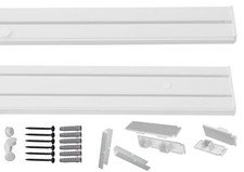 1- 2- läufig Gardinenschiene Vorhangschiene Set Vorgebohrt mit Seitendeckel
