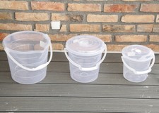  Eimer mit/ohne Deckel und Tragebügel 5/10/13/15 Liter transparent /5l Farbe