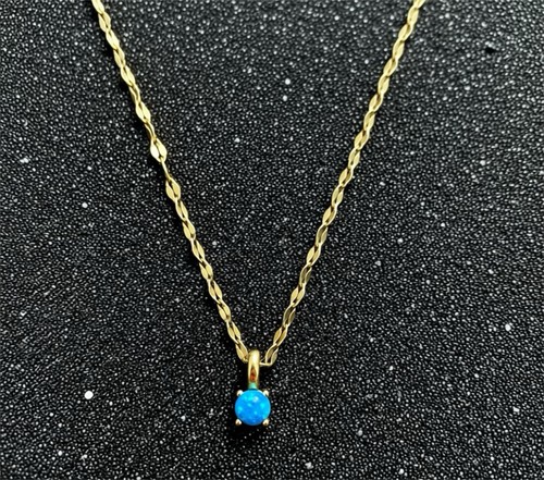 Blauer opal petal kette - opal, 18k