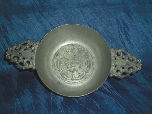 Vintage zinn schale mit - vintage,